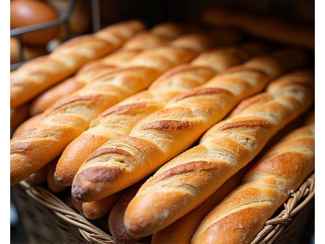 Baguettes traditionnelles françaises tout juste sorties du four